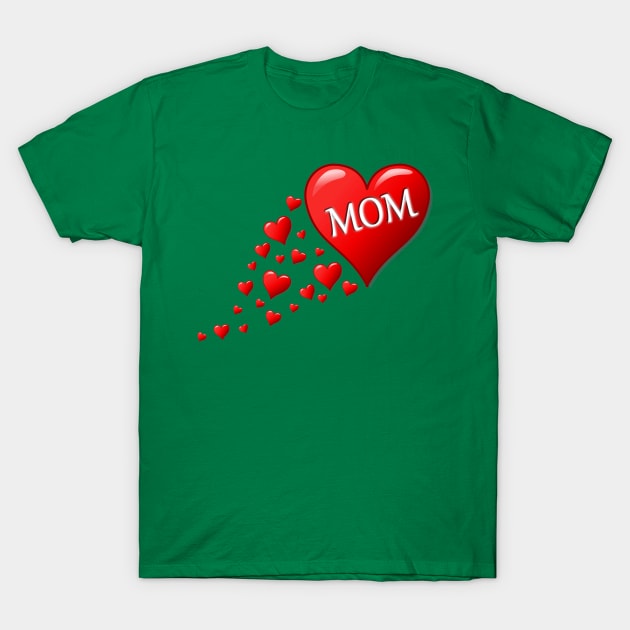 Mom Love Hearts T-Shirt by Humoratologist